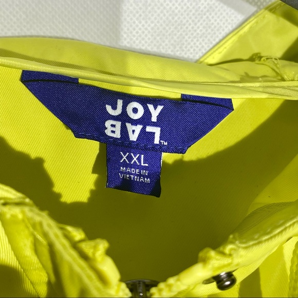JoyLab Zip-Up Water Resistant Rain Coat Yellow L, 100% Recycled Polyester. - Picture 11 of 16